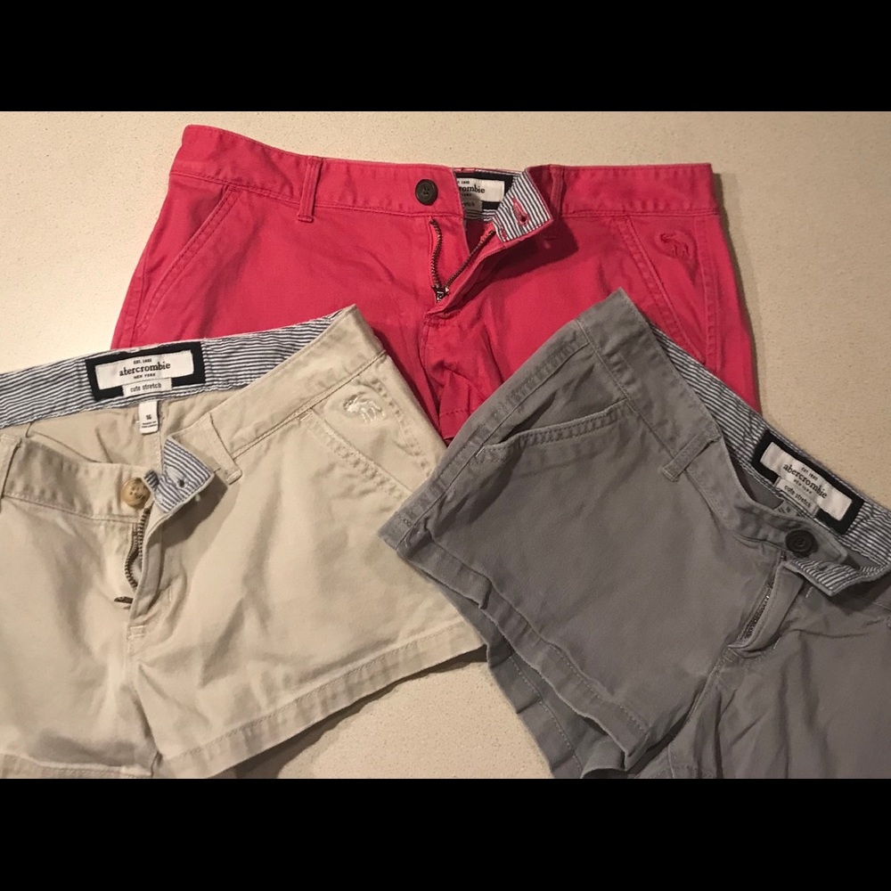 Abercrombie size 16 girls shorts-pink, gray, khaki